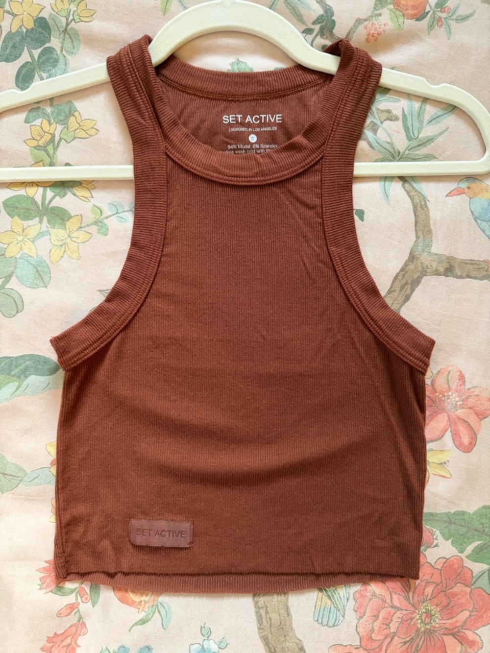 Set Active Tank Top Brown/ Copper Orange size S Small